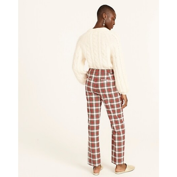 3. J.Crew Pull-on straight-leg bi-stretch wool pant in Snowy Stewart tartan - Picture 3 of 9